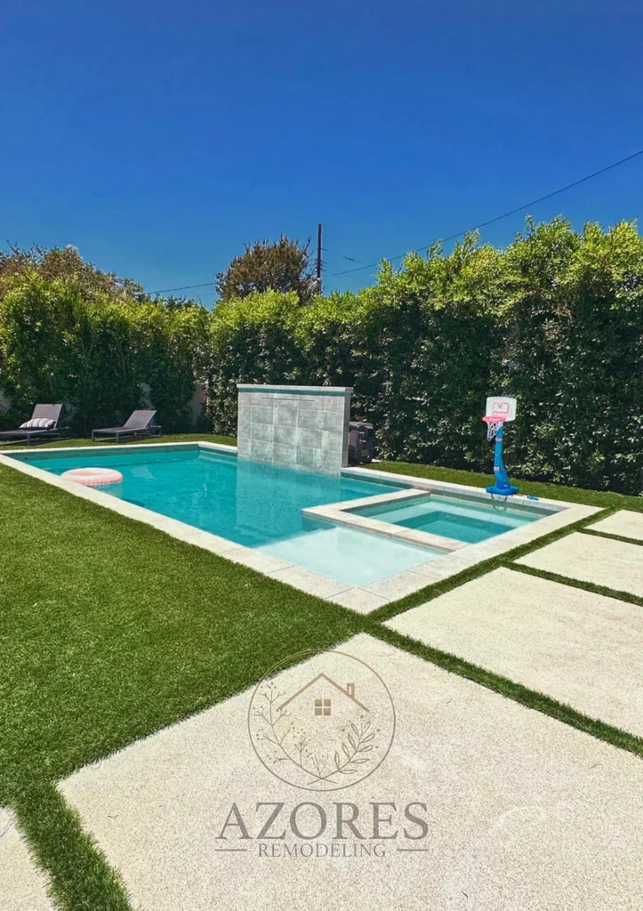Modern backyard pool with a sleek design