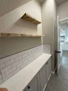 tiles backsplash and quarts countertops