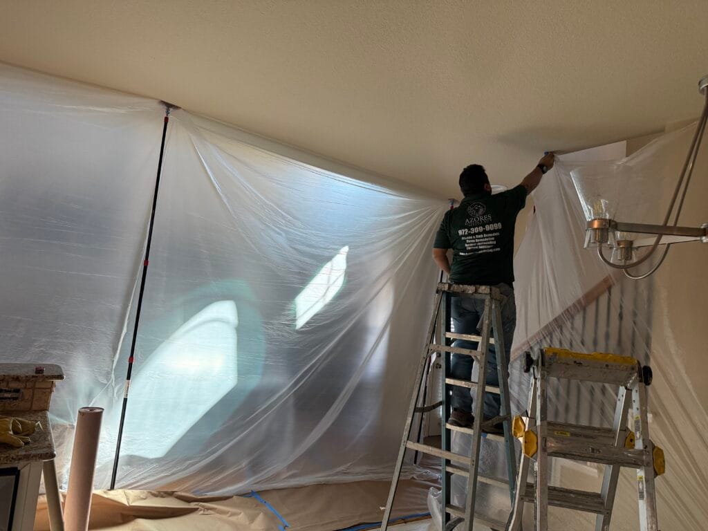 man doing renovations at home