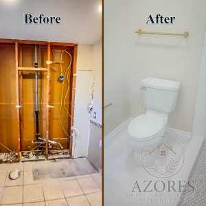 before and after bathroom renovation