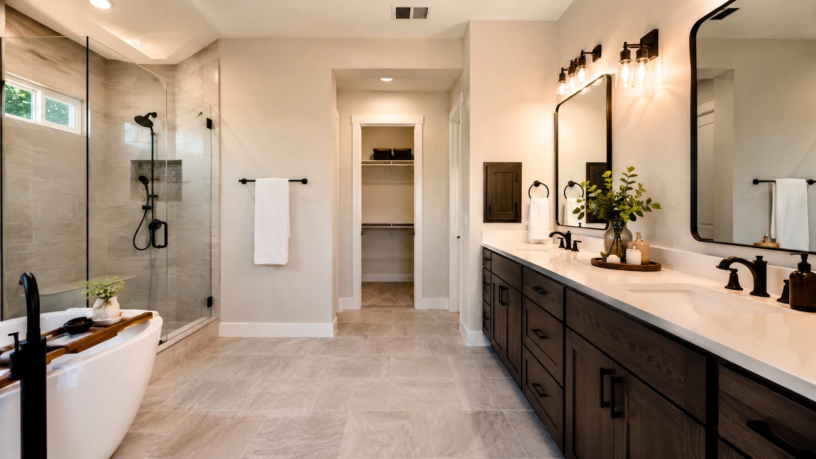 Completed bathroom remodel in a North Texas home by Azores Kitchen and Bath Remodeling